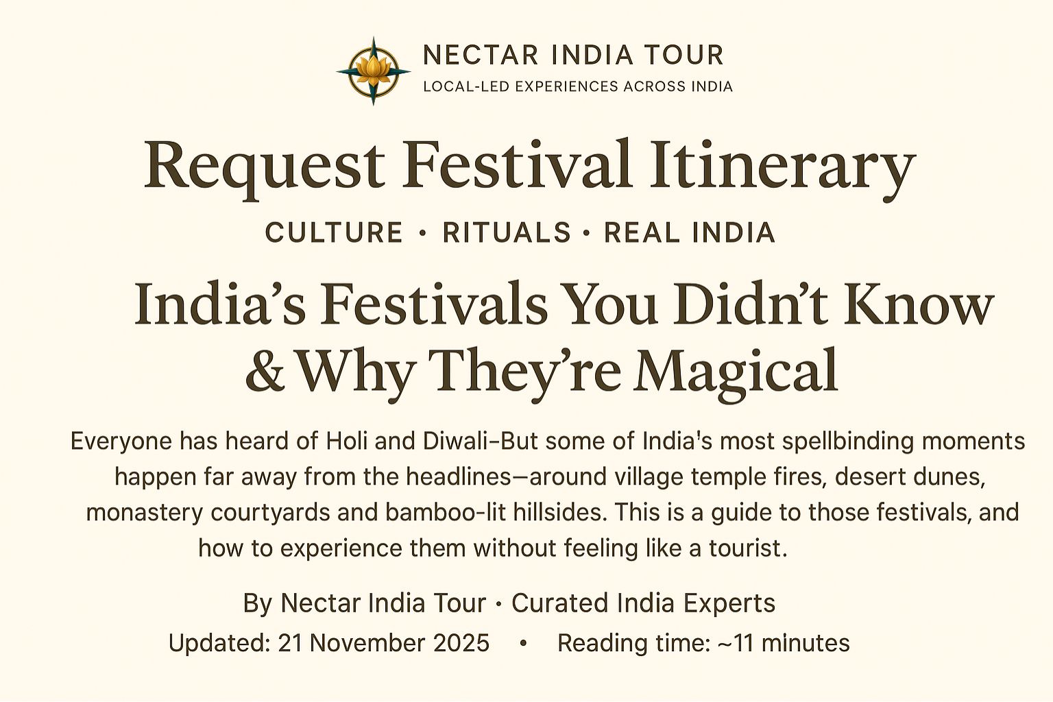 India’s Festivals You Didn’t Know & Why They’re Magical